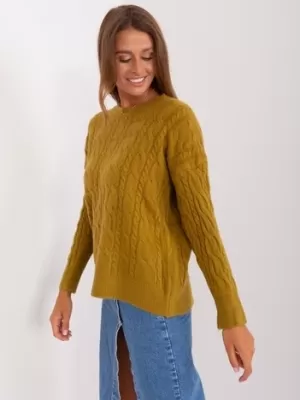 Dámský svetr WOOL FASHION ITALIA AT-SW-2335-1.68P OLIVE