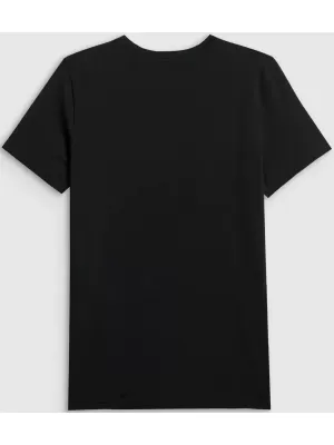 Pánské triko 4F 4FWAW25TTSHM2401 DEEP BLACK