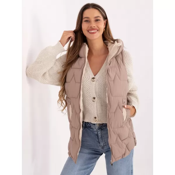  Dámská vesta FACTORY PRICE MBM-KZ-2516.96 DARK BEIGE 