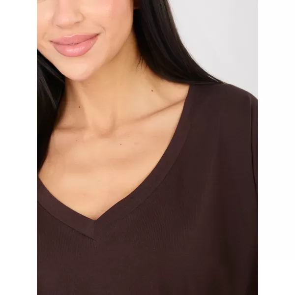  Dámské triko RUE PARIS RV-BZ-A1092.47 DARK BROWN 
