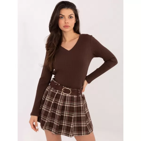  Dámská halenka RUE PARIS RV-BZ-A1054.34 DARK BROWN 