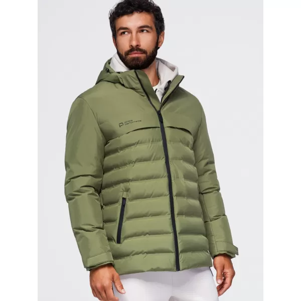  Pánská zimní prošívaná bunda OMBRE OM-JAHP-0305 OLIVE 