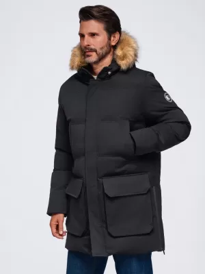 Pánská parka OMBRE OM-JALJ-0310 BLACK