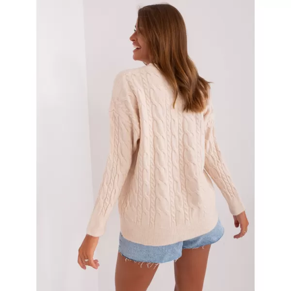  Dámský svetr WOOL FASHION ITALIA AT-SW-2335-1.68P LIGHT BEIGE 