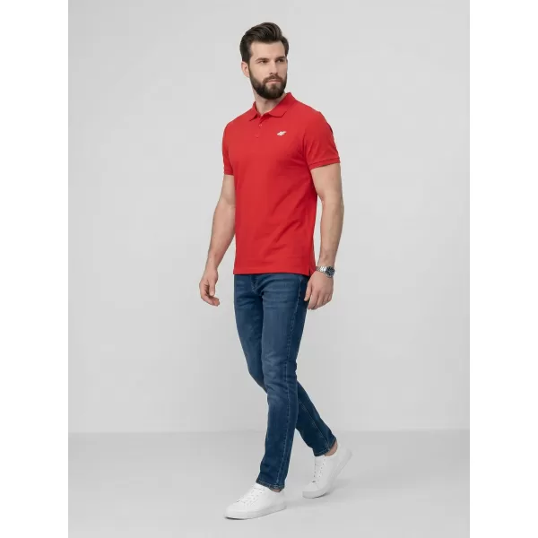  Pánské triko s límečkem 4F 4FWMM00TPTSM0771 RED 