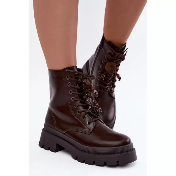 Dámské kotníkové boty BOTO QH7838 CHOCOLATE 