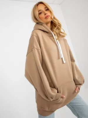 Dámská mikina EX MODA EM-BL-694.20X DARK BEIGE