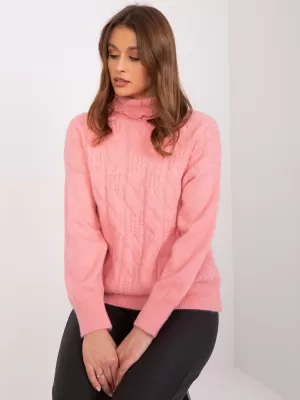 Dámský svetr WOOL FASHION ITALIA AT-SW-23401.97P SALMON