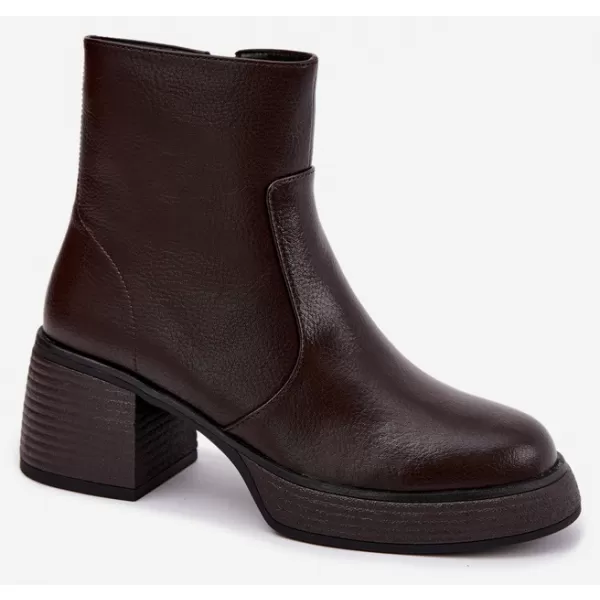  Dámské kotníkové boty D&A CR62-3369 DARK BROWN 