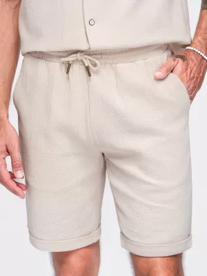 Pánské kraťasy OMBRE OM-SRCS-0207 CREAM