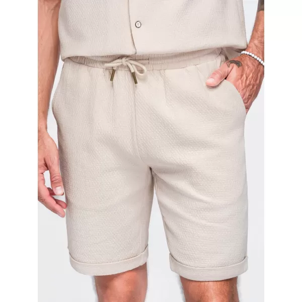  Pánské kraťasy OMBRE OM-SRCS-0207 CREAM 