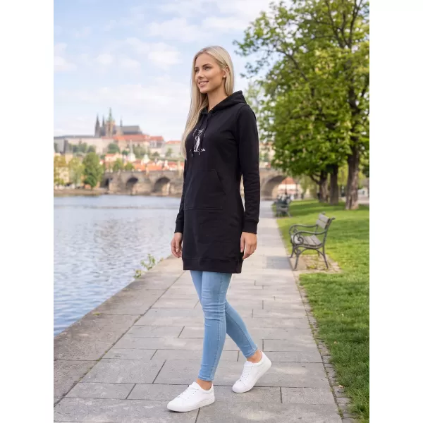  Dámská prodloužená mikina ALTISPORT ALW091419 ČERNORŮŽOVÁ 