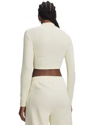 Dámské triko UNDER ARMOUR UA RIV RIB MOCK LS 6014795-513 BÍLÁ