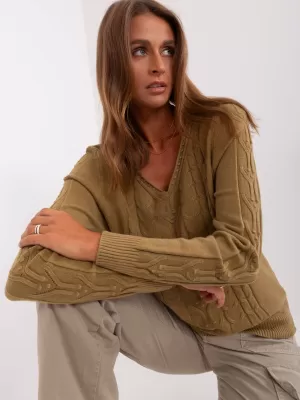 Dámský svetr WOOL FASHION ITALIA AT-SW-2329.98P OLIVE