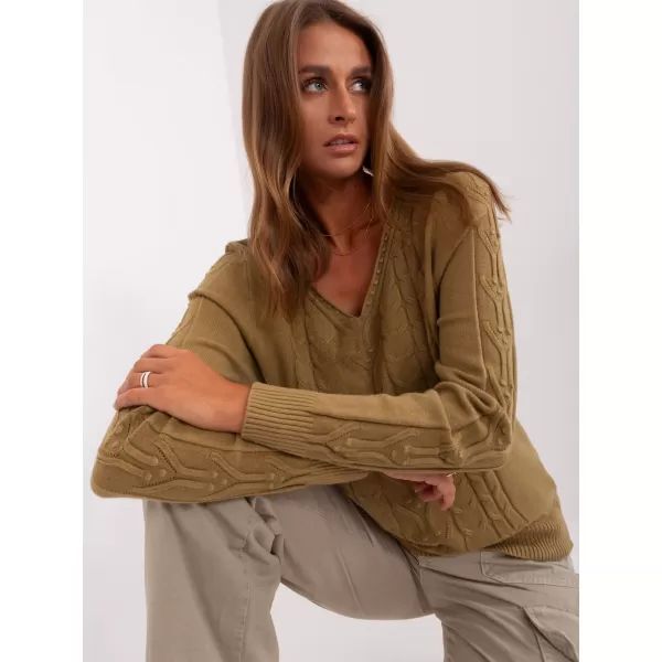  Dámský svetr WOOL FASHION ITALIA AT-SW-2329.98P OLIVE 