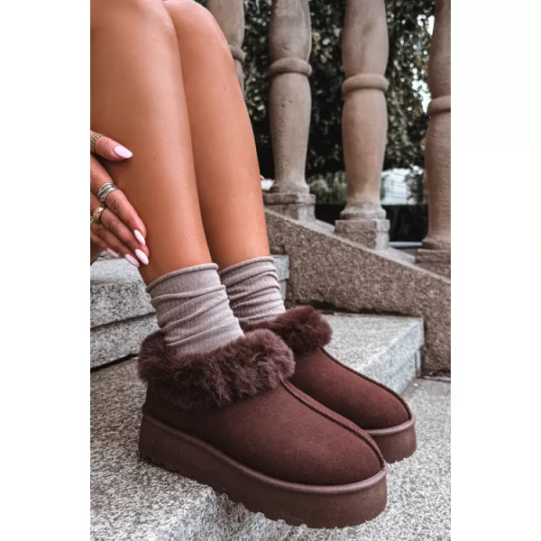  Dámské sněhule BIG STAR SHOES UU274203 BROWN/BEIGE SHADOWS 