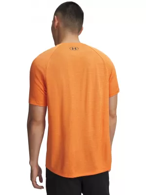 Pánské triko UNDER ARMOUR TECH TEXTURED SS 1382796-808 ORANŽOVÁ