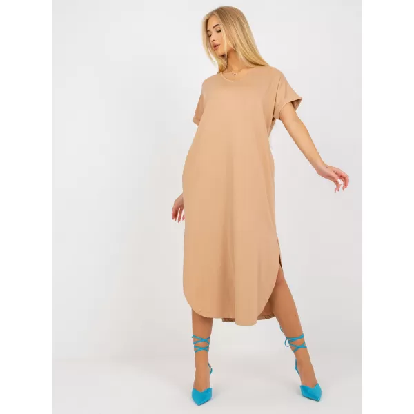  Dámské šaty OCH BELLA TW-SK-OB031.11 CAMEL 