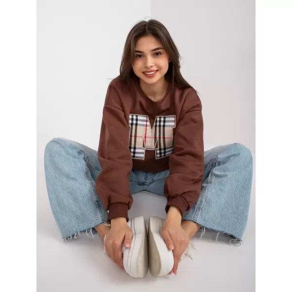  Dámská mikina EX MODA EM-BL-U617.95 DARK BROWN 