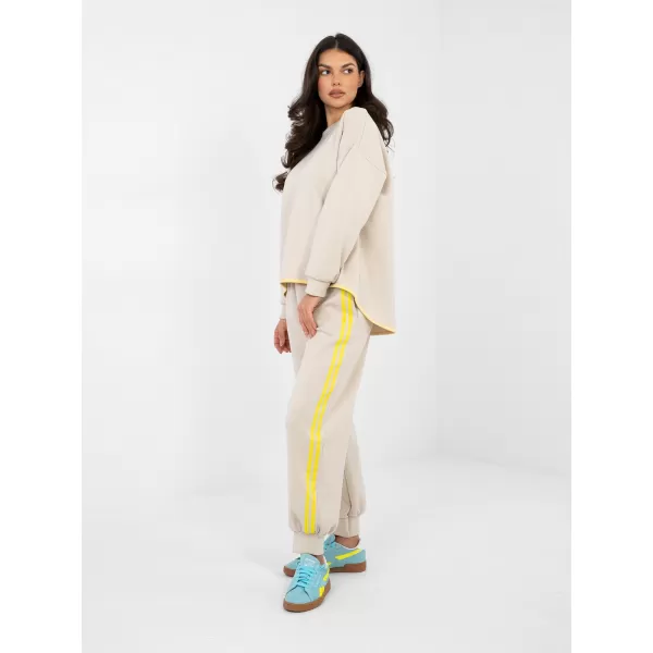 Dámská tepláková souprava RUE PARIS IT-KMPL-22216.75 LIGHT BEIGE 