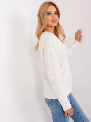 Dámský svetr WOOL FASHION ITALIA AT-SW-2231A.00P ECRU