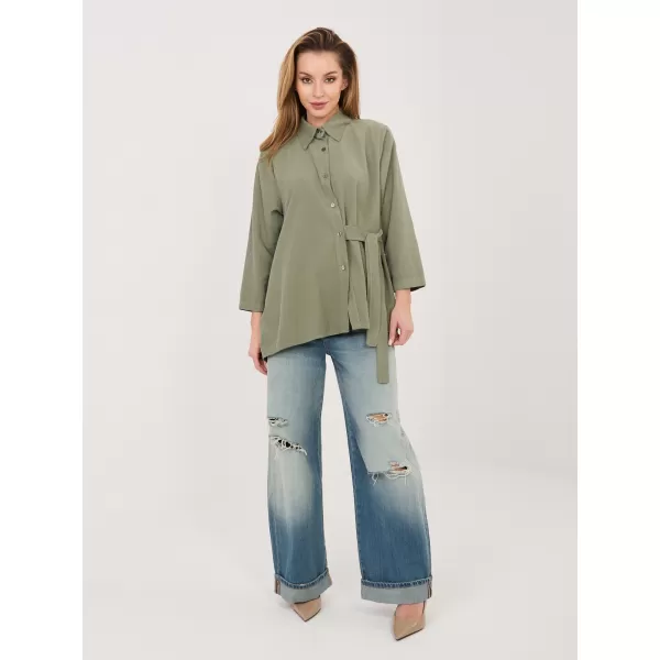  Dámská košile RUE PARIS IT-KS-FL10188.27 KHAKI 