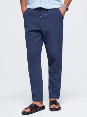 Pánské kalhoty OMBRE OM-PACP-0310 NAVY BLUE