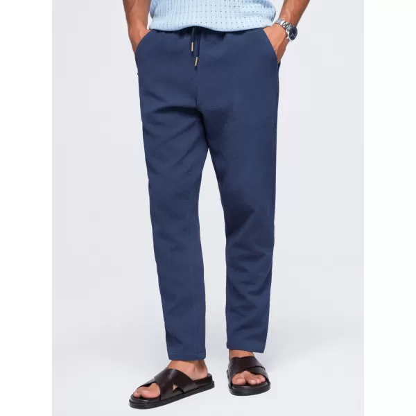  Pánské kalhoty OMBRE OM-PACP-0310 NAVY BLUE 