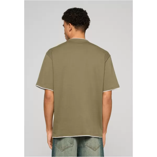  Pánské tričko URBAN CLASSICS TB029A-00824 OLIVE/WHITE 