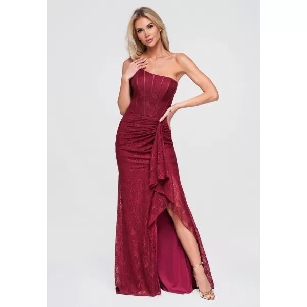  Dámské šaty LARICA LA-OM-DLR375 MAROON 