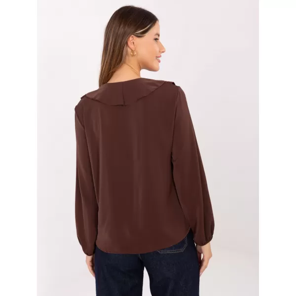  Dámská halenka RUE PARIS MI-BZ-3261.23 DARK BROWN 