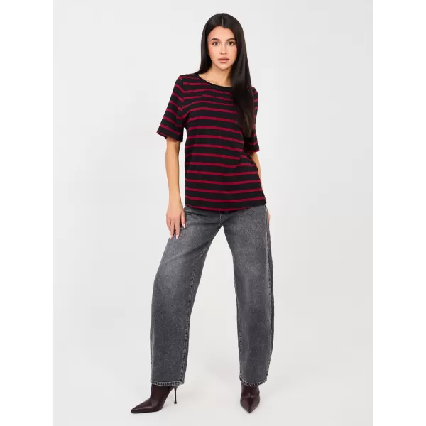 Dámské tričko RUE PARIS RV-TS-A1087.74 BLACK AND RED 