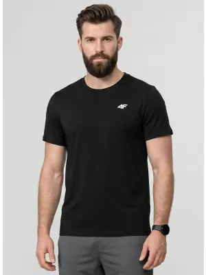 Pánské triko 4F 4FWAW25TTSHM2373 DEEP BLACK