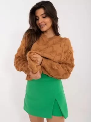 Dámský svetr WOOL FASHION ITALIA AT-SW-2361.61 LIGHT BROWN