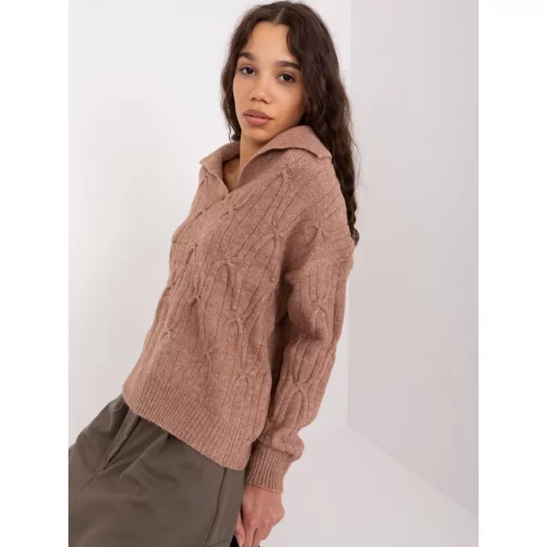  Dámský svetr WOOL FASHION ITALIA AT-SW-2349-2.96 BROWN 