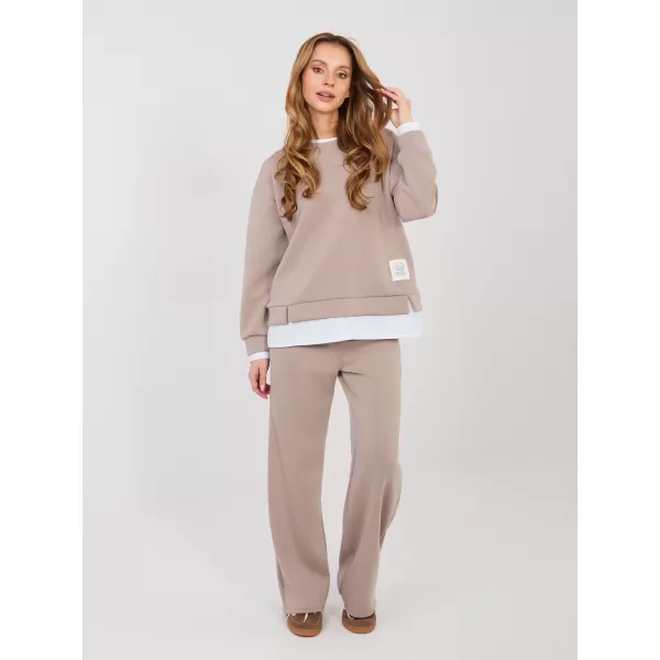  Dámská tepláková souprava RUE PARIS IT-KMPL-22230.18 DARK BEIGE 