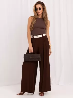 Dámské kalhoty RUE PARIS IT-SP-10358.16 DARK BROWN