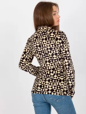 Dámská halenka RUE PARIS RP-BZ-8187-2.06 BLACK AND BEIGE