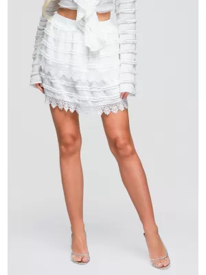 Dámská sukně OMBRE OW-GL-E0015 WHITE