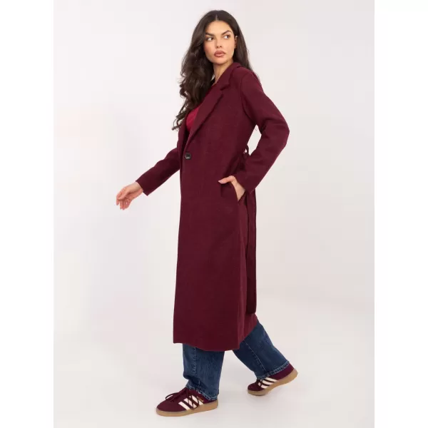  Dámský kabát OCH BELLA TW-PL-BI-5312A.85 BURGUNDY 