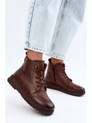 Dámské kotníkové boty VINCEZA 107249 BROWN
