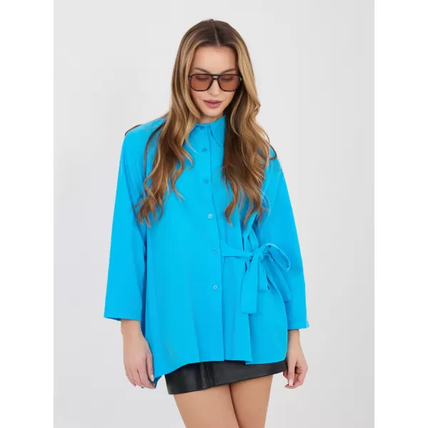  Dámská košile RUE PARIS IT-KS-FL10188.27 BLUE 