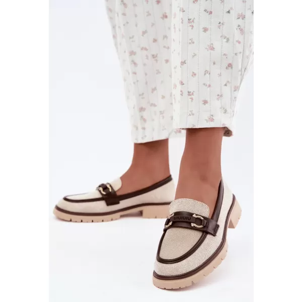  Dámské mokasíny BOTO H8-568 BEIGE-BROWN 