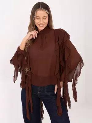 Dámská halenka FACTORY PRICE PM-BZ-J1005.25 BROWN