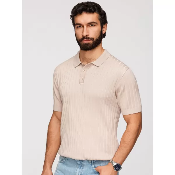  Pánské triko s límečkem OMBRE OM-POSS-0169 BEIGE 