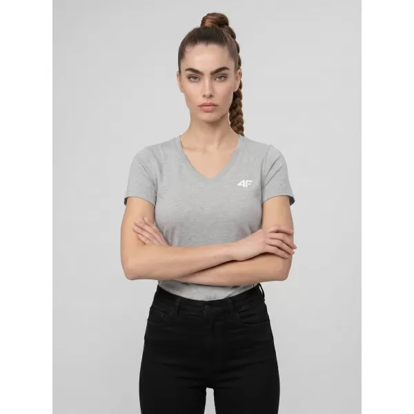  Dámské triko 4F 4FWMM00TTSHF3307 COLD LIGHT GREY MELANGE 