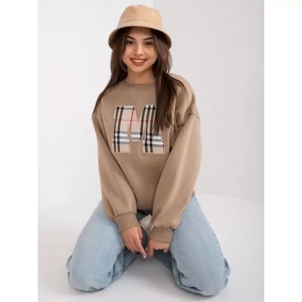  Dámská mikina EX MODA EM-BL-U617.95 DARK BEIGE 
