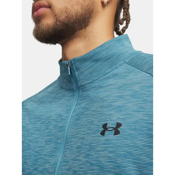  Pánské triko UNDER ARMOUR TECH TEXTURED 1/2 ZIP 1382797-466 MODRÁ 