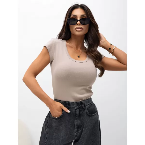  Dámské tričko RUE PARIS RV-TS-A1360.02P DARK BEIGE 