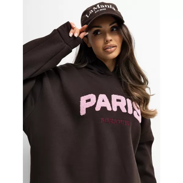  Dámská mikina RUE PARIS RV-BL-A1041.59 DARK BROWN 